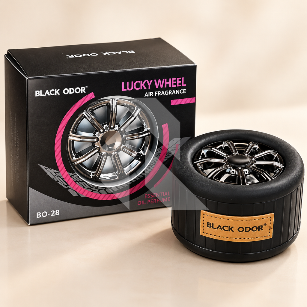 Black Odor BO-28 Lucky Wheel Car Air Freshener