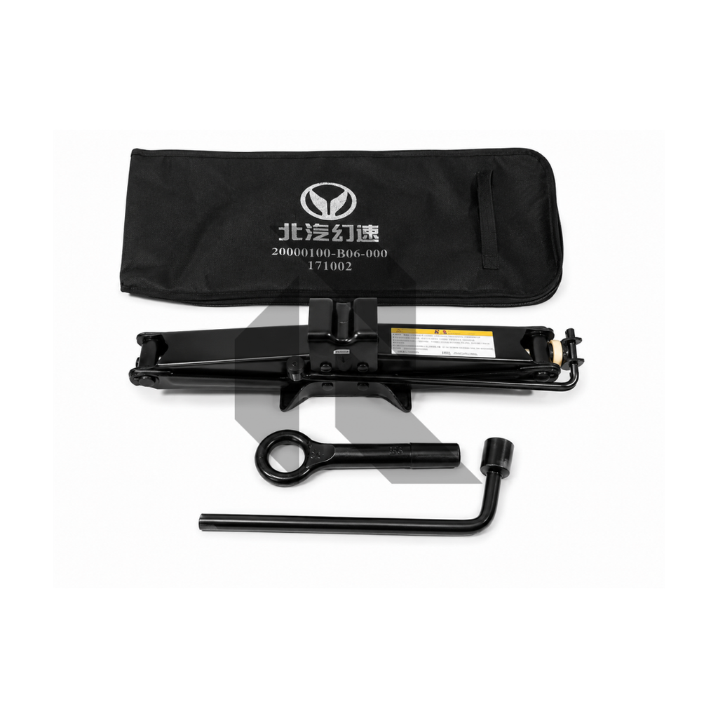 Heavy Duty Scissor Car Jack Kit with Lug Wrench, Tow Hook & Storage Bag – Vehicle Emergency Tool Set
