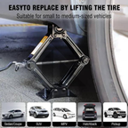 Heavy Duty Scissor Car Jack Kit with Lug Wrench, Tow Hook & Storage Bag – Vehicle Emergency Tool Set
