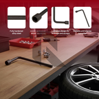 Heavy Duty Scissor Car Jack Kit with Lug Wrench, Tow Hook & Storage Bag – Vehicle Emergency Tool Set