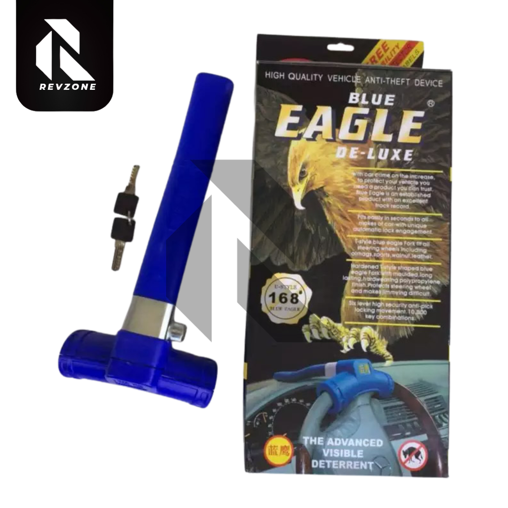 Blue Eagle T Steering Wheel Lock with 2 Keys – Universal Heavy Duty Anti-Theft Car Security Lock