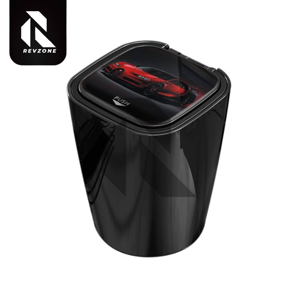 Universal Car Ashtray with Blue LED Light – Push Flip-Up Smokeless Ashtray