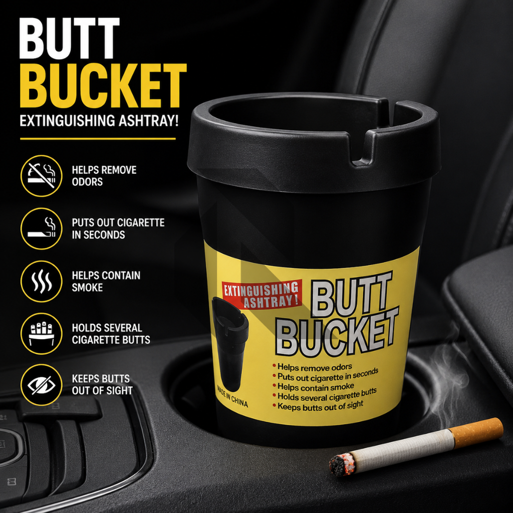 Universal Car Cup Holder Ashtray | Portable Smokeless Cigarette Butt Bucket for Car & Office
