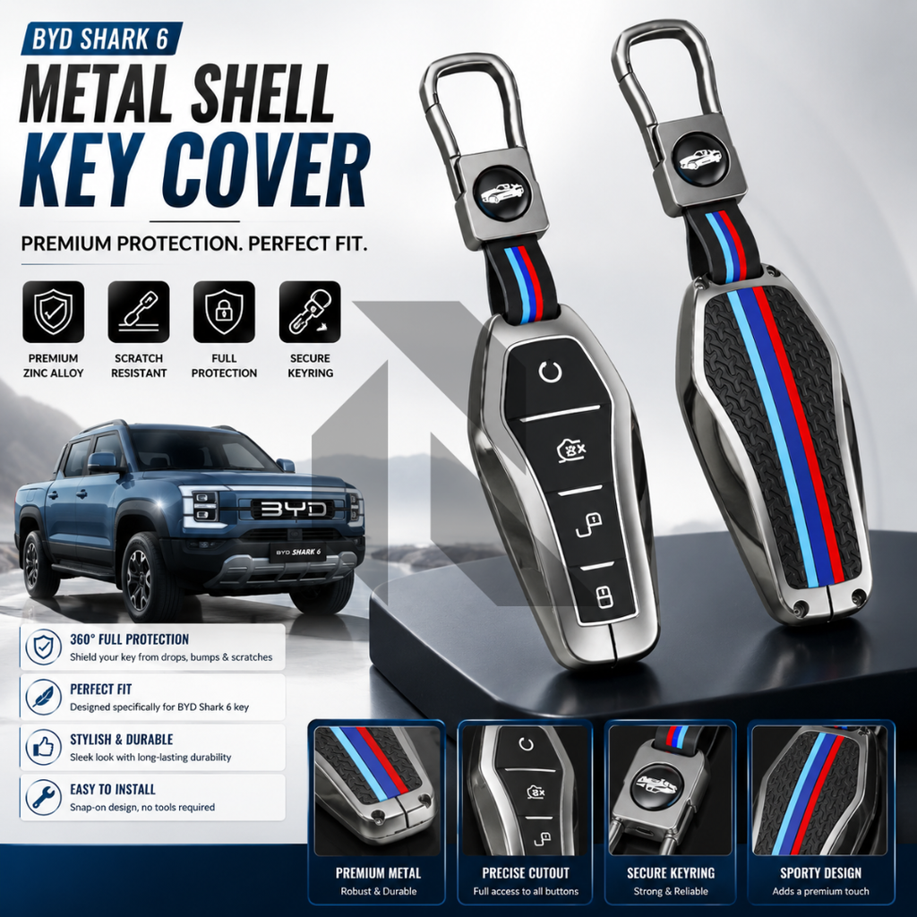 BYD Shark 6 Metal Key Cover Premium Protective Case – Zinc Alloy Smart Key Protection Shell
