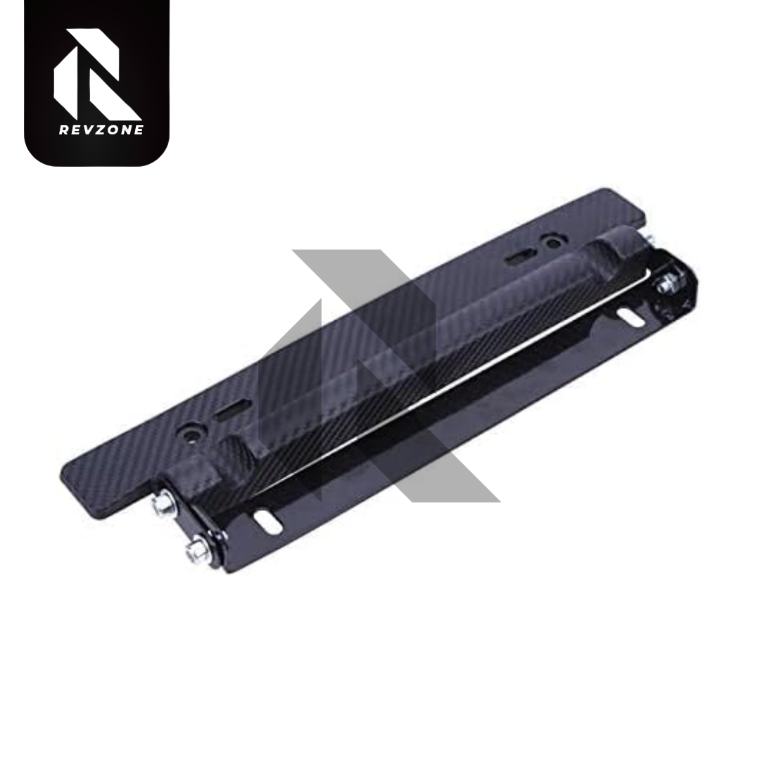 Universal Adjustable Car Number License Plate Frame Holder – Carbon Fiber Style Mount Bracket
