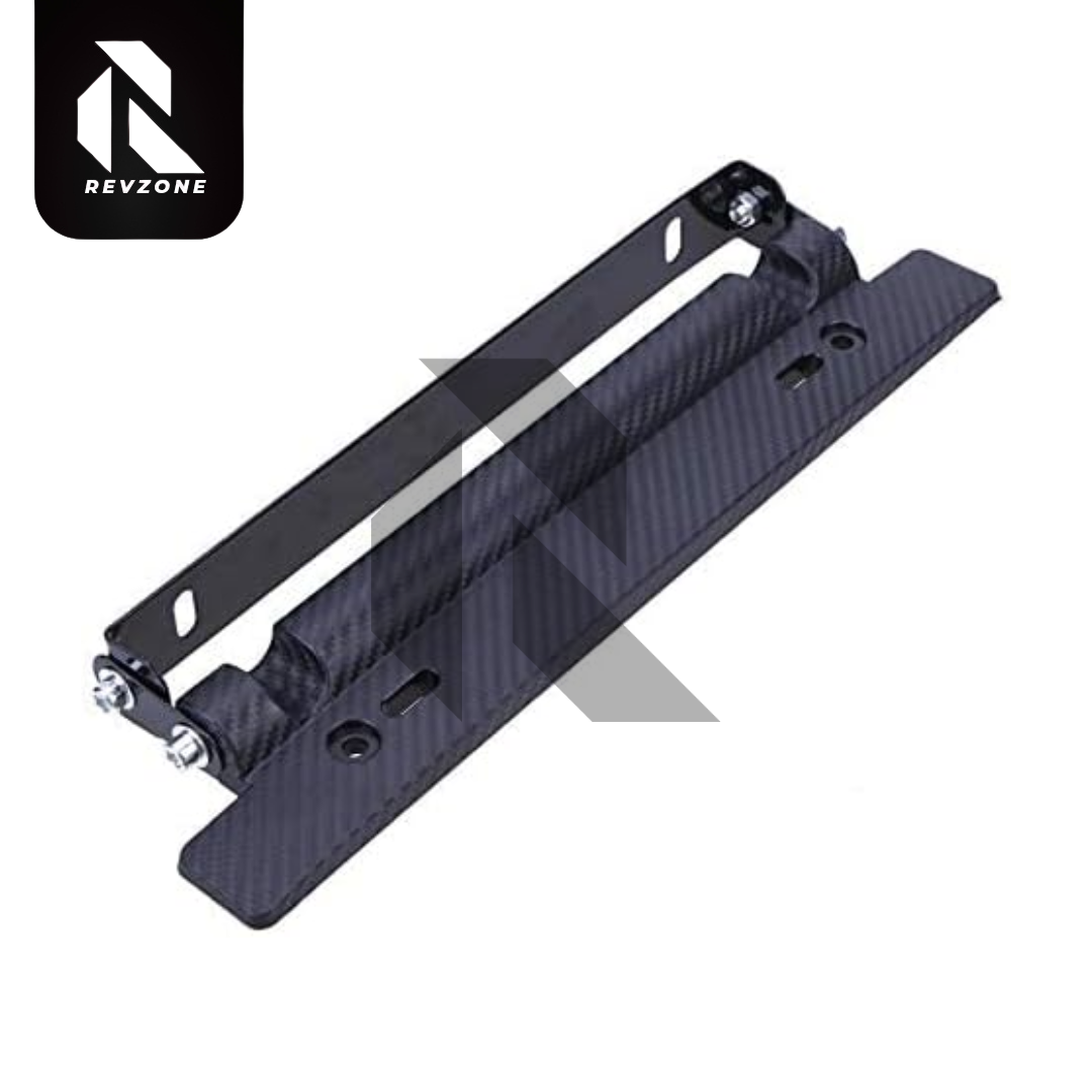 Universal Adjustable Car Number License Plate Frame Holder – Carbon Fiber Style Mount Bracket