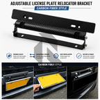 Universal Adjustable Car Number License Plate Frame Holder – Carbon Fiber Style Mount Bracket