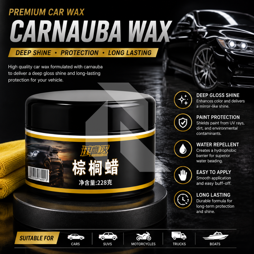 Premium Carnauba Wax 228g – High Gloss Car Polish & Long-Lasting Paint Protection