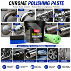 Chrome Polish 100g Kit – Metal & Chrome Shine Restorer with Applicator Sponge & Microfiber Cloth