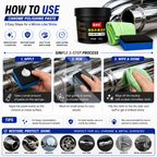 Chrome Polish 100g Kit – Metal & Chrome Shine Restorer with Applicator Sponge & Microfiber Cloth