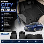 Honda City 2009-2021 TPE Floor Mats – Waterproof & Custom Fit All-Weather Car Floor Mats