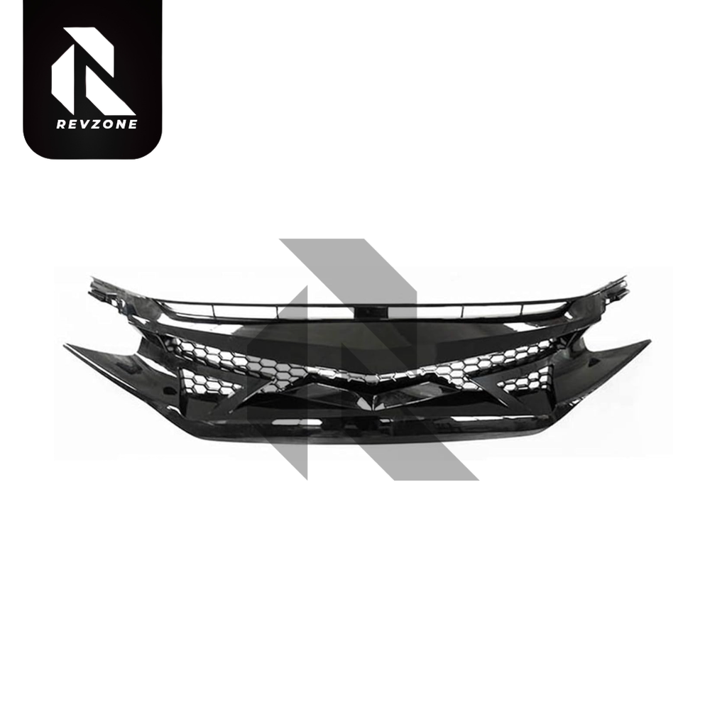 Honda Civic X Front Grill Batman Style Black Model 2016-2021