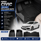Honda Civic 2016-2021 TPE Floor Mats – Waterproof & Custom Fit All-Weather Car Mats