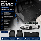Honda Civic 2022-2025 TPE Floor Mats – Waterproof & Custom Fit All-Weather Car Mats