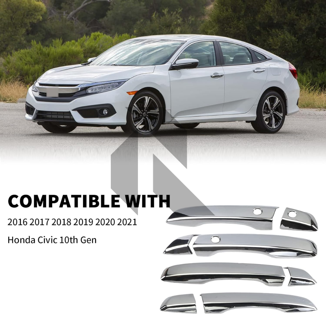 Honda Civic X 2016-2021 Door Chrome Handle Covers Secondary image