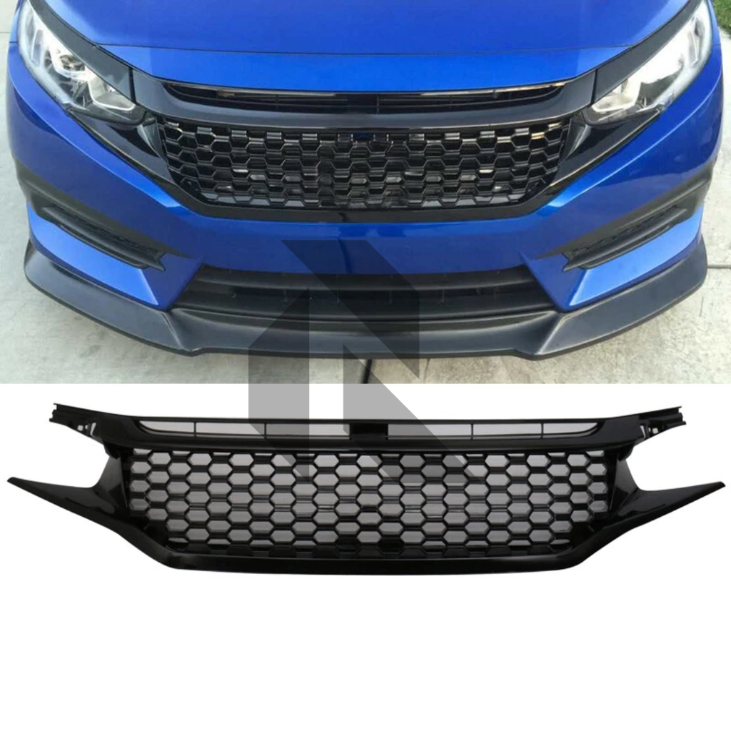 Honda Civic Piano Black Mesh Front Grill 2016-2021