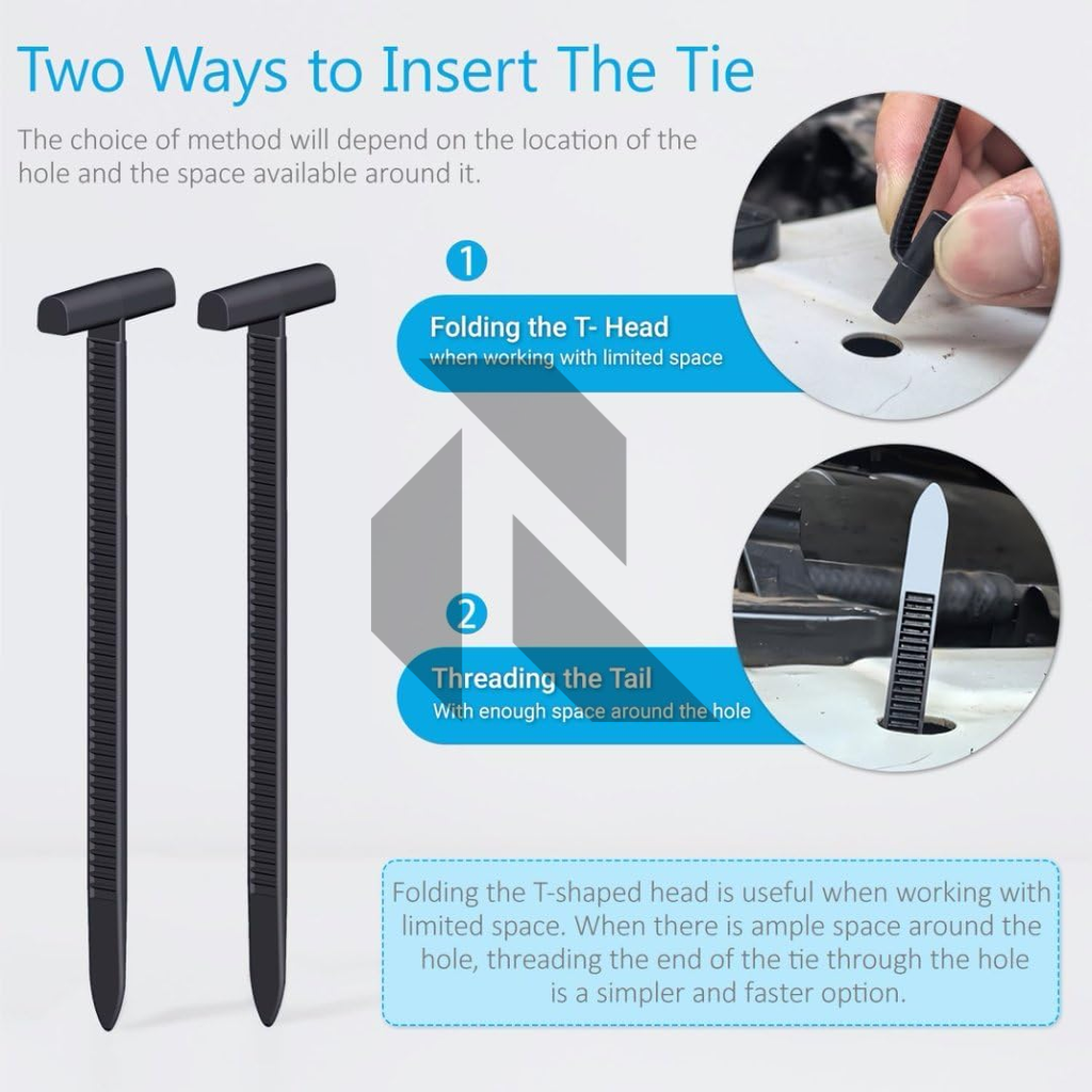 Universal Cable Tie Clips – Heavy Duty Nylon Push Mount Fasteners
