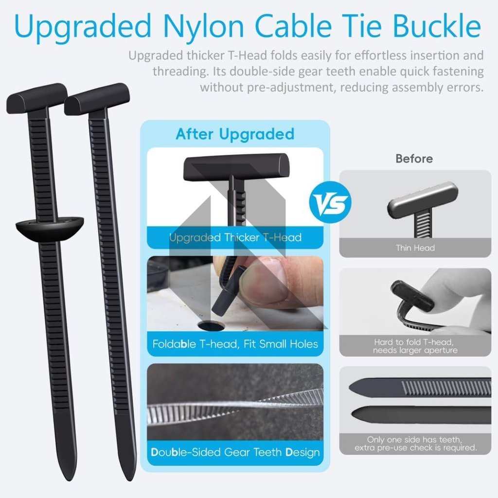 Universal Cable Tie Clips – Heavy Duty Nylon Push Mount Fasteners
