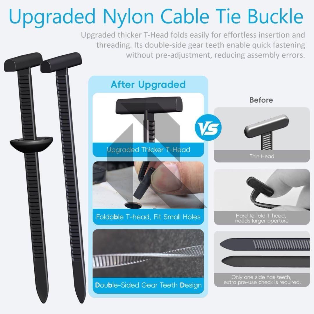 Universal Cable Tie Clips – Heavy Duty Nylon Push Mount Fasteners