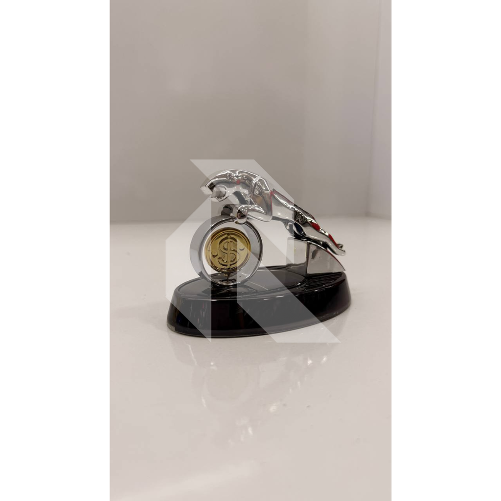 Leopard Coin Solar Car Dashboard Air Freshener – Coin 360° Rotating Decorative Fragrance