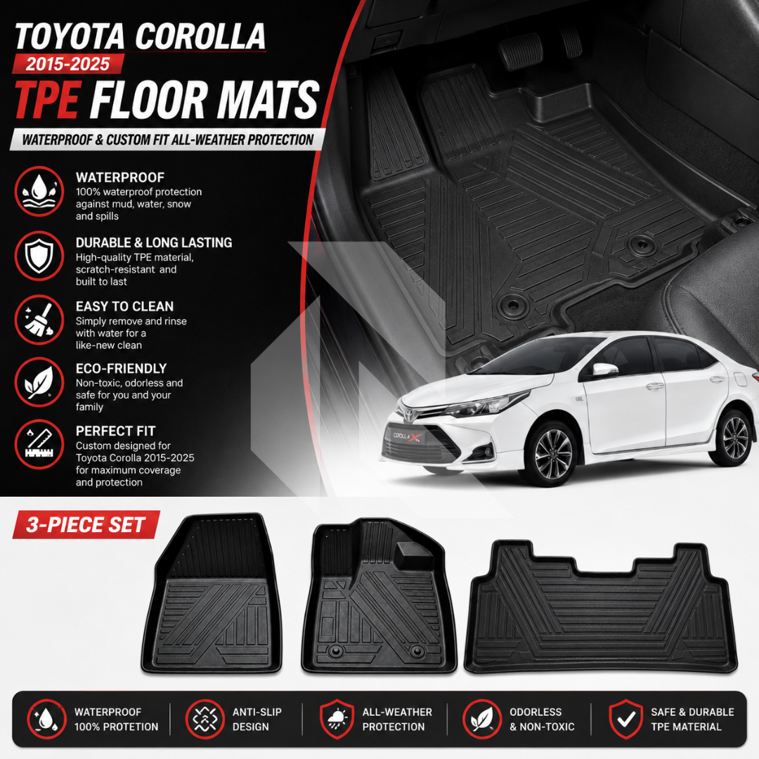 Toyota Corolla 2015-2025 TPE Floor Mats – Waterproof & Custom Fit All-Weather Car Floor Mats Main image