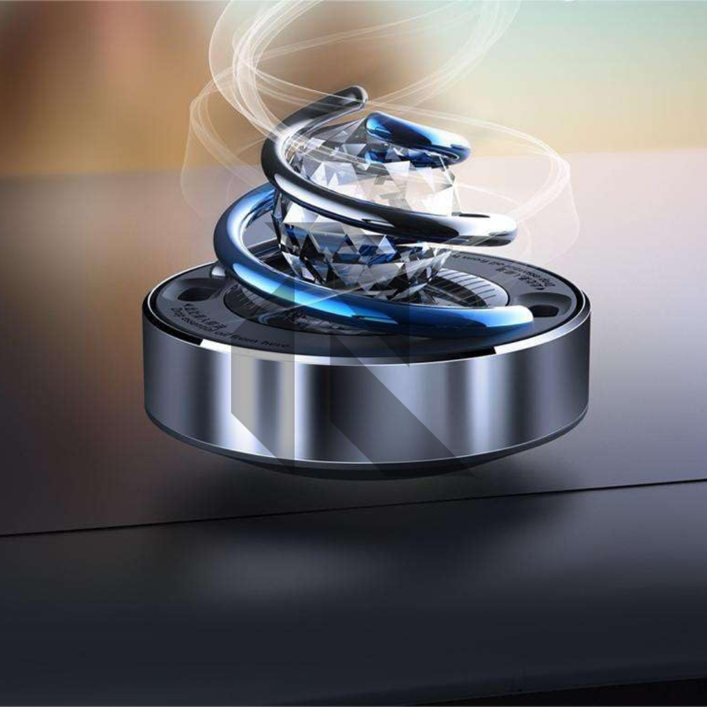 Solar Car Air Freshener Diffuser with Rotating Crystal Globe Design – Dashboard Car Perfume