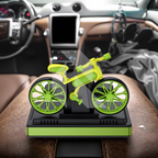 Solar Bicycle Car Dashboard Air Freshener – Rotating Wheels, 360° Solar Powered Car Perfume