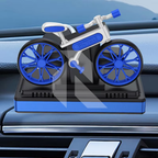 Solar Bicycle Car Dashboard Air Freshener – Rotating Wheels, 360° Solar Powered Car Perfume