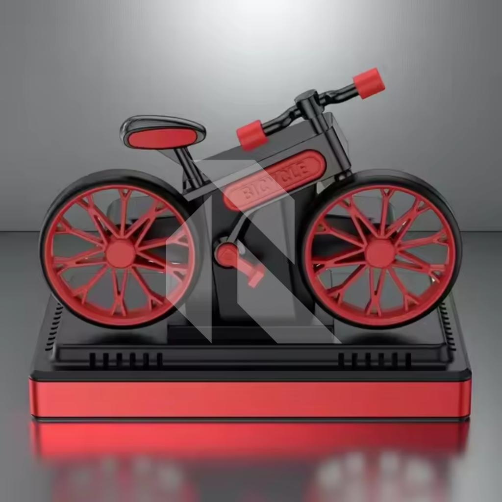 Solar Bicycle Car Dashboard Air Freshener – Rotating Wheels, 360° Solar Powered Car Perfume