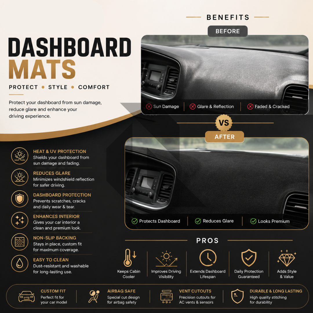 Velvet Dashboard Cover for DFSK Glory 580 – Non-Slip Heat Proof Dashboard Mat Secondary image