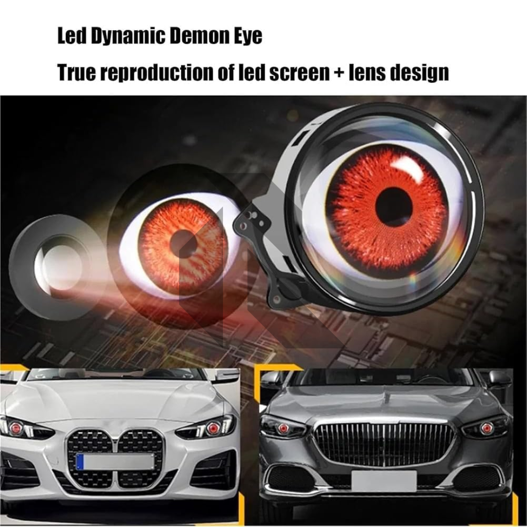 Dynamic Devil Eye Car Headlights – 12V LED Projector Lights with Remote Control