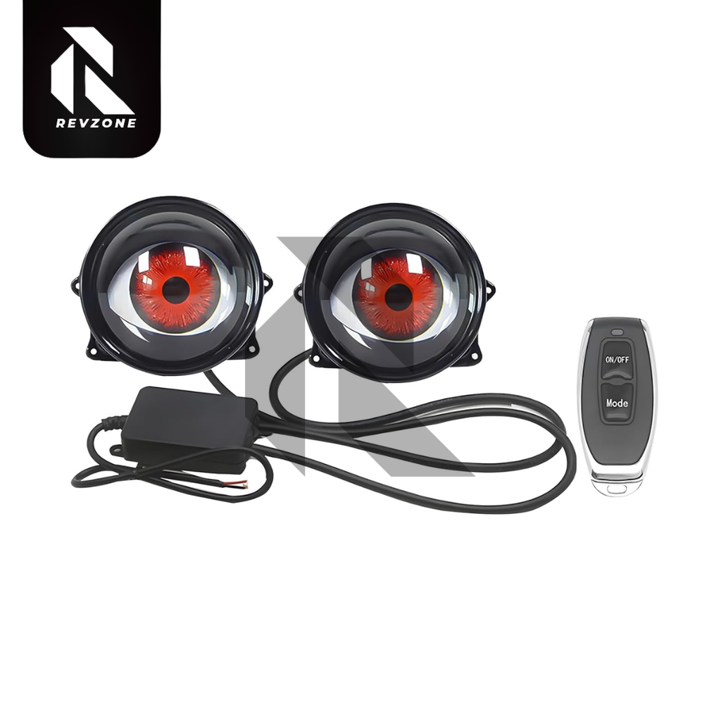 Dynamic Devil Eye Car Headlights – 12V LED Projector Lights with Remote Control