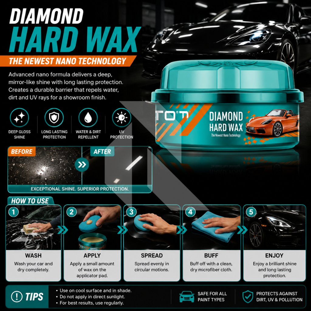 PRATO Diamond Hard Wax – Premium Paint Protection Wax for Deep Gloss & Long-Lasting Shine