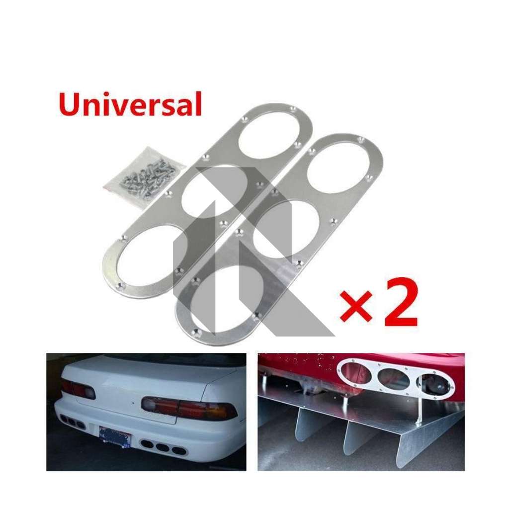 Universal Aluminum Rear Bumper Air Diversion Diffuser Panel (Pair)