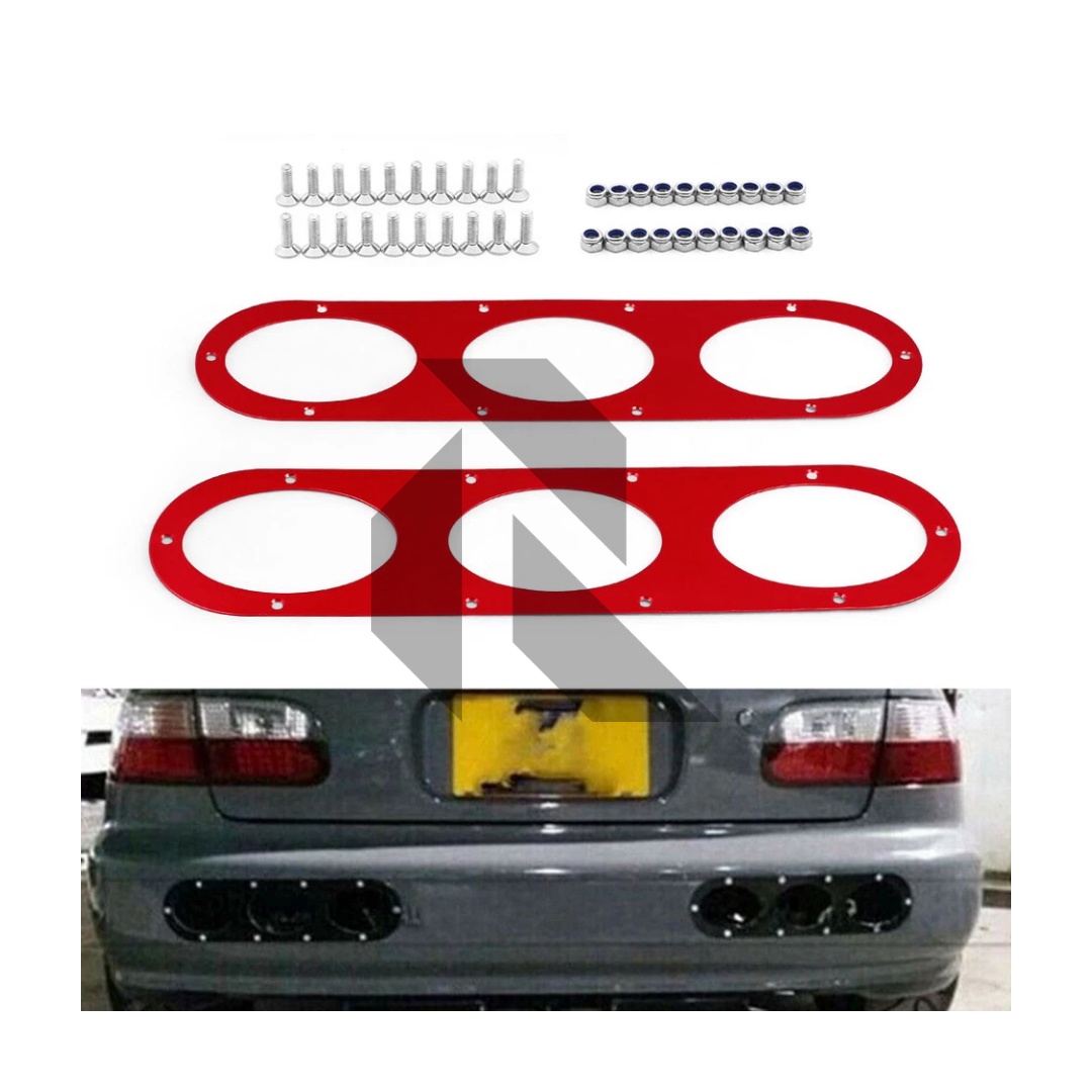 Universal Aluminum Rear Bumper Air Diversion Diffuser Panel (Pair)