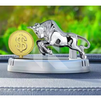 Bull With Dollar Mark Solar Car Dashboard Air Freshener – 360° Rotating Fragrance Decor