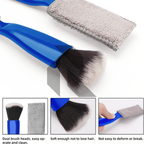 Double Head Car Cleaning Brush – 2 in 1 Microfiber & Soft Bristle Detailing Brush