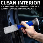 Double Head Car Cleaning Brush – 2 in 1 Microfiber & Soft Bristle Detailing Brush