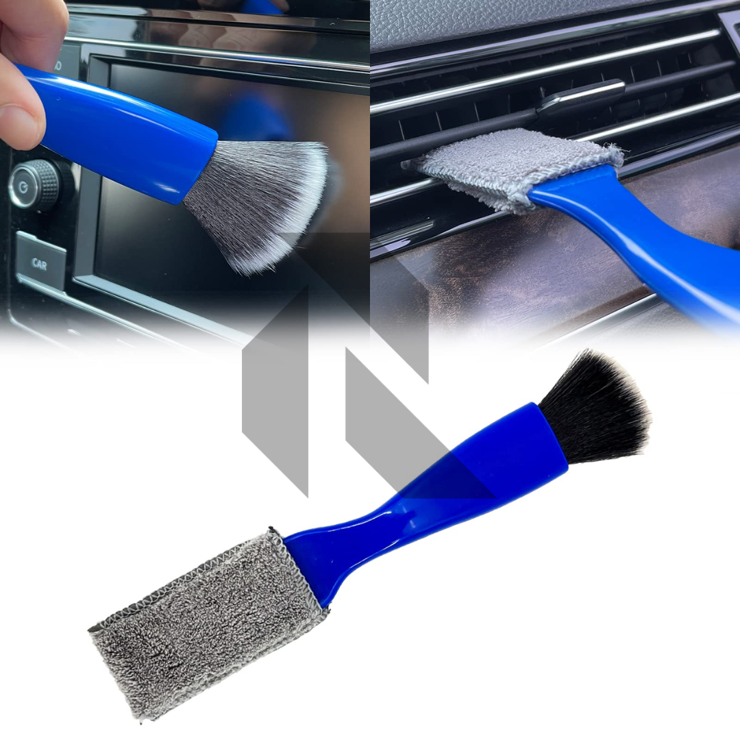 Double Head Car Cleaning Brush – 2 in 1 Microfiber & Soft Bristle Detailing Brush Secondary image