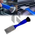 Double Head Car Cleaning Brush – 2 in 1 Microfiber & Soft Bristle Detailing Brush