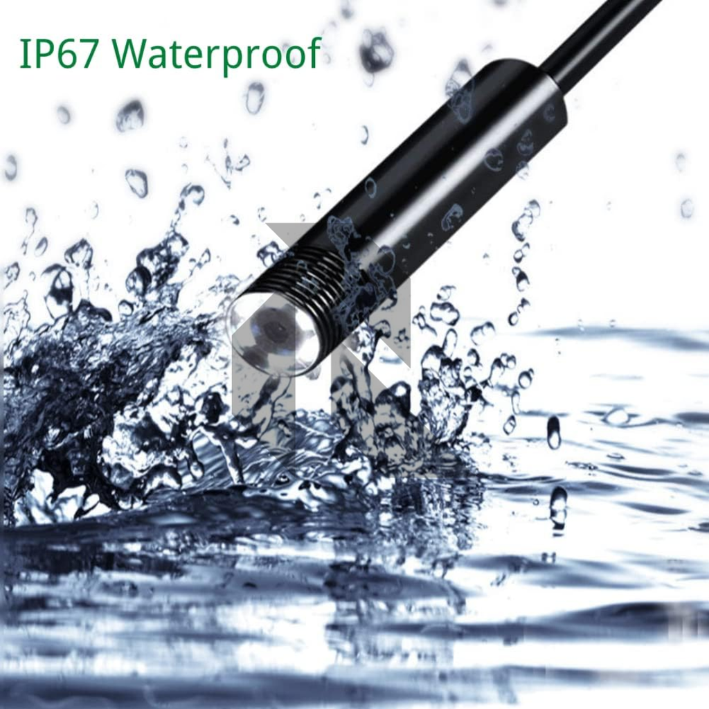 Mini HD Endoscope Inspection Camera 1M Semi-Rigid Cable | 5.5mm Lens | Type-C | IP67 Waterproof | 6 LED Adjustable Lights
