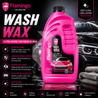 Flamingo Car Wash & Wax Shampoo 1L – High Foam pH Balanced Car Cleaning Shampoo with Wax Protection
