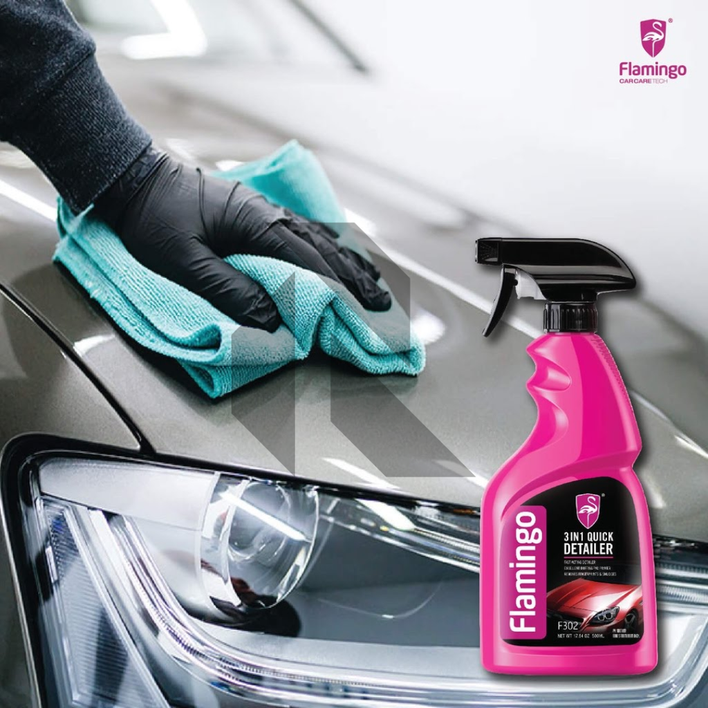 Flamingo 3 in 1 Quick Detailer 500ML – Clean, Shine & Protect Spray for Instant Car Detailing