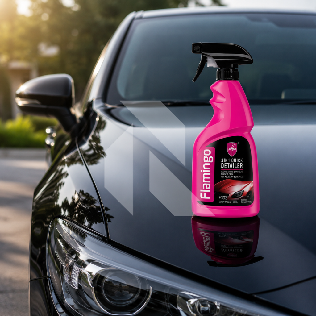 Flamingo 3 in 1 Quick Detailer 500ML – Clean, Shine & Protect Spray for Instant Car Detailing