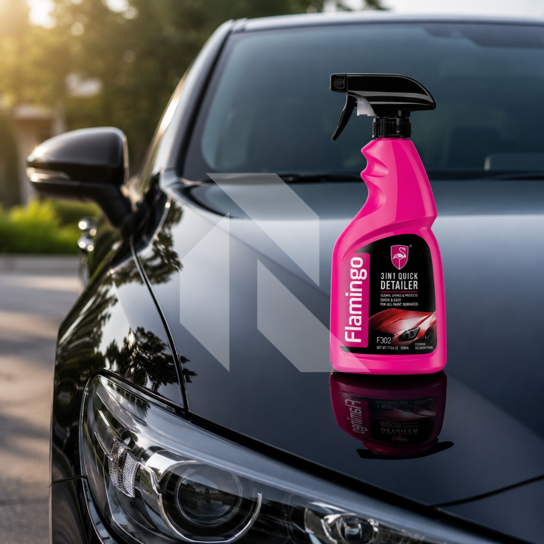 Flamingo 3 in 1 Quick Detailer 500ML – Clean, Shine & Protect Spray for Instant Car Detailing