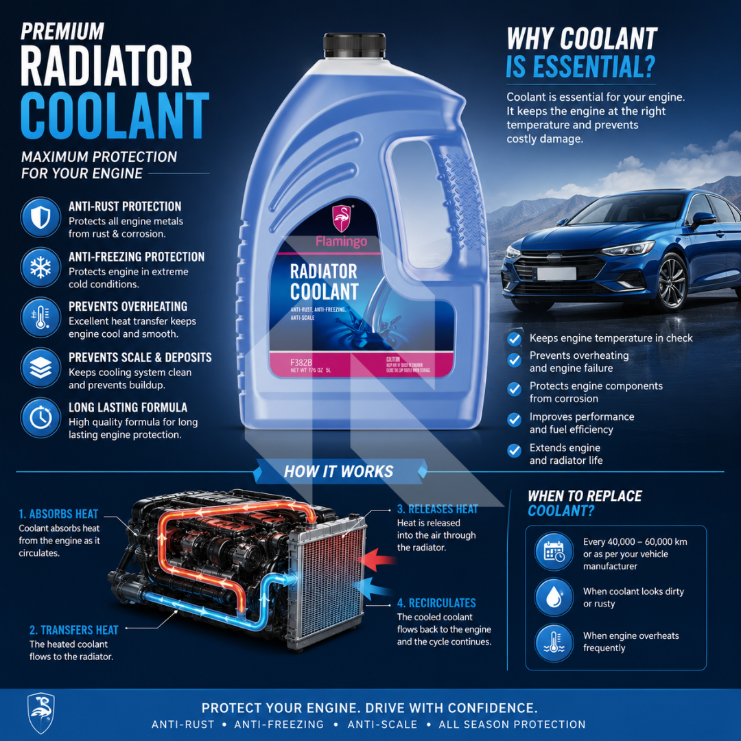 Flamingo Radiator Coolant Blue 5L – Ready to Use Engine Coolant