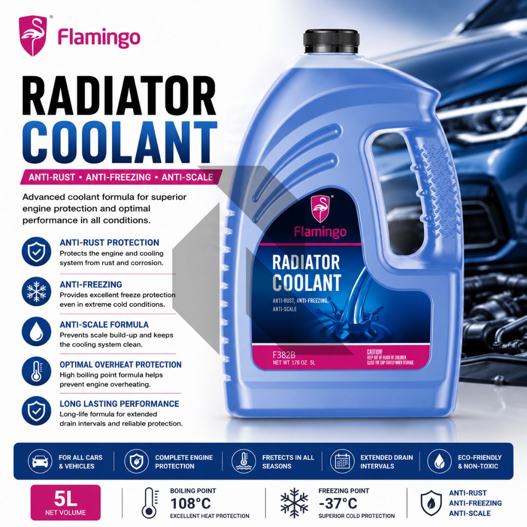 Flamingo Radiator Coolant Blue 5L – Ready to Use Engine Coolant