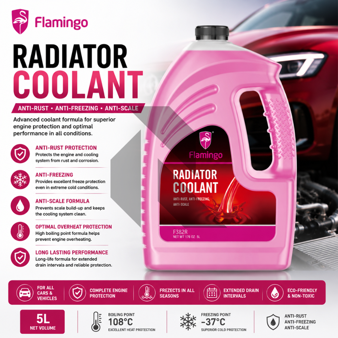 Flamingo Radiator Coolant Red 5L – Ready to Use Engine Coolant