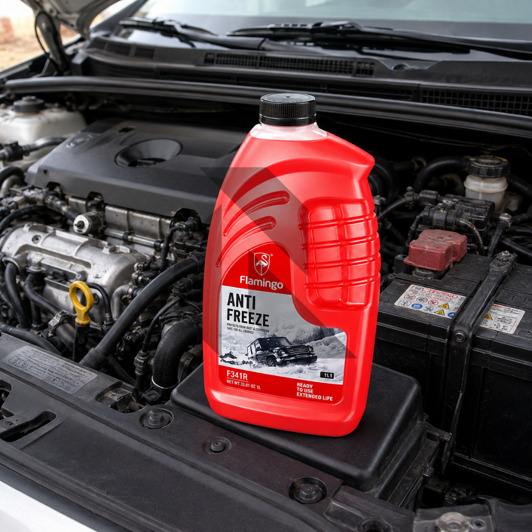 Flamingo Anti Freeze Red 1L – Ready to Use Engine Coolant & Radiator Antifreeze