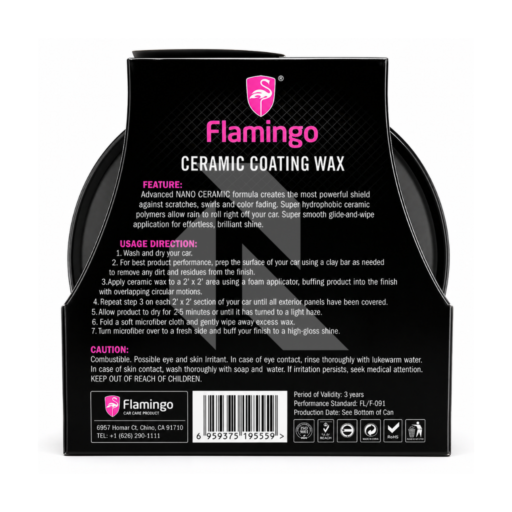 Flamingo Ceramic Coating Wax 300G – Long Lasting High Gloss Paint Protection Wax